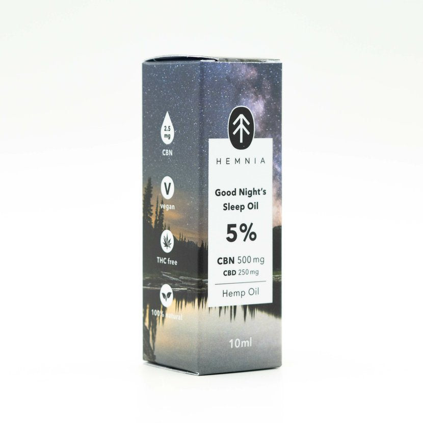 Hemnia Good Night's Sleep Hemp oil 5%, 500 mg CBN, 250 mg CBD, 10 ml